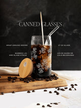 Glass Can + Straw - Holly-SWEET WATER DECOR-Over the Rainbow