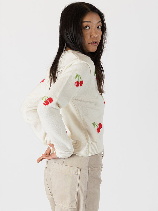 Cherry Cardigan - Off White-LYLA+LUXE-Over the Rainbow