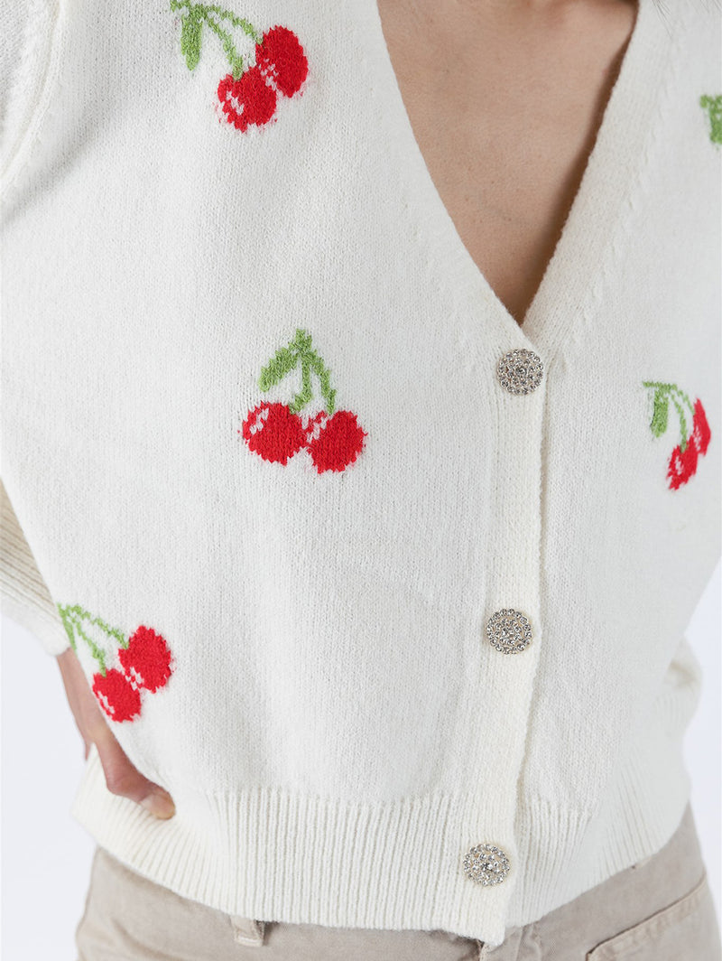 Cherry Cardigan - Off White-LYLA+LUXE-Over the Rainbow