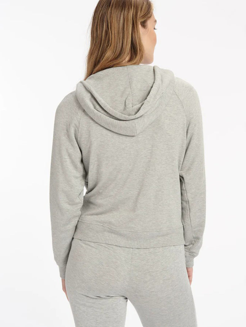 Zip Up Hoodie - Heather Grey-SPLENDID-Over the Rainbow