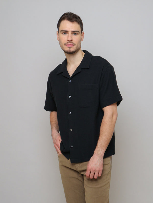 Jacquard Relaxed Shirt - Black