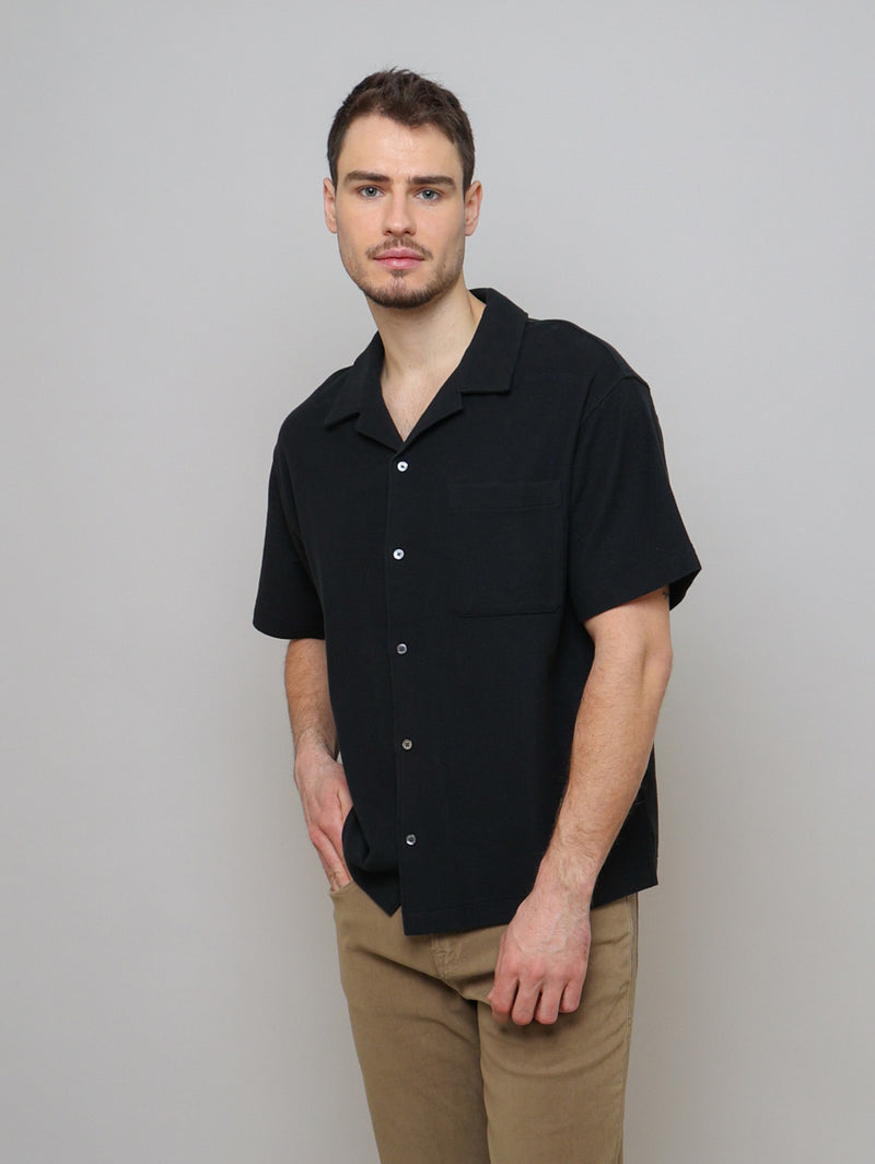 Jacquard Relaxed Shirt - Black