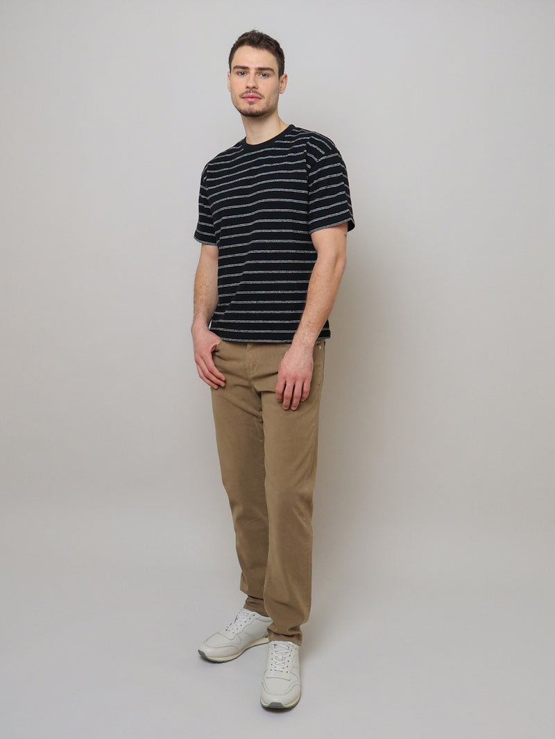 Short Sleeve Striped Tee - Black/Natural
