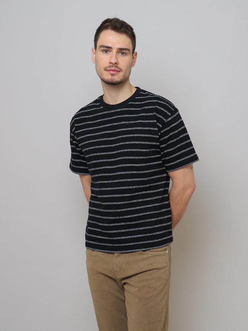 Short Sleeve Striped Tee - Black/Natural