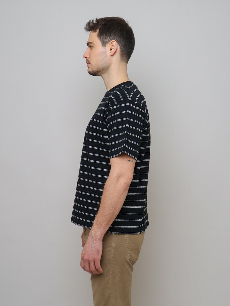 Short Sleeve Striped Tee - Black/Natural