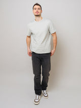 Jacquard Stripe Tee - White/Navy