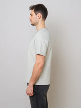 Jacquard Stripe Tee - White/Navy