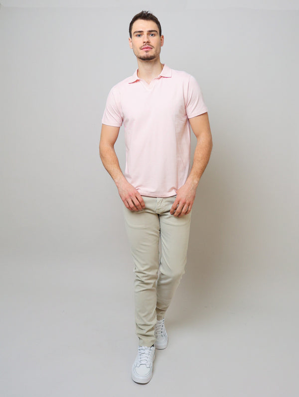 Iconic Open Polo - Powder Pink