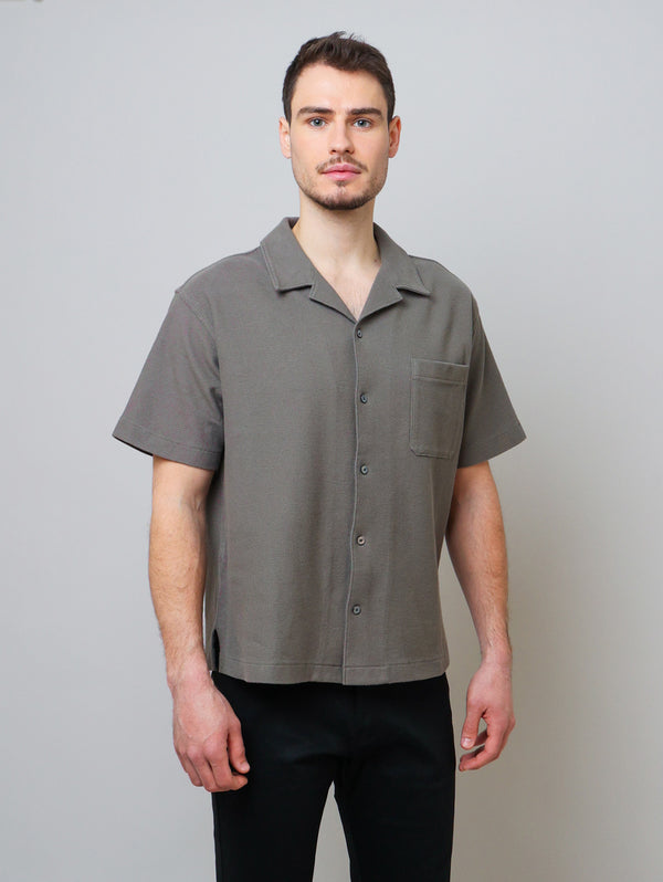 Jacquard Relaxed Shirt - Dark Sage