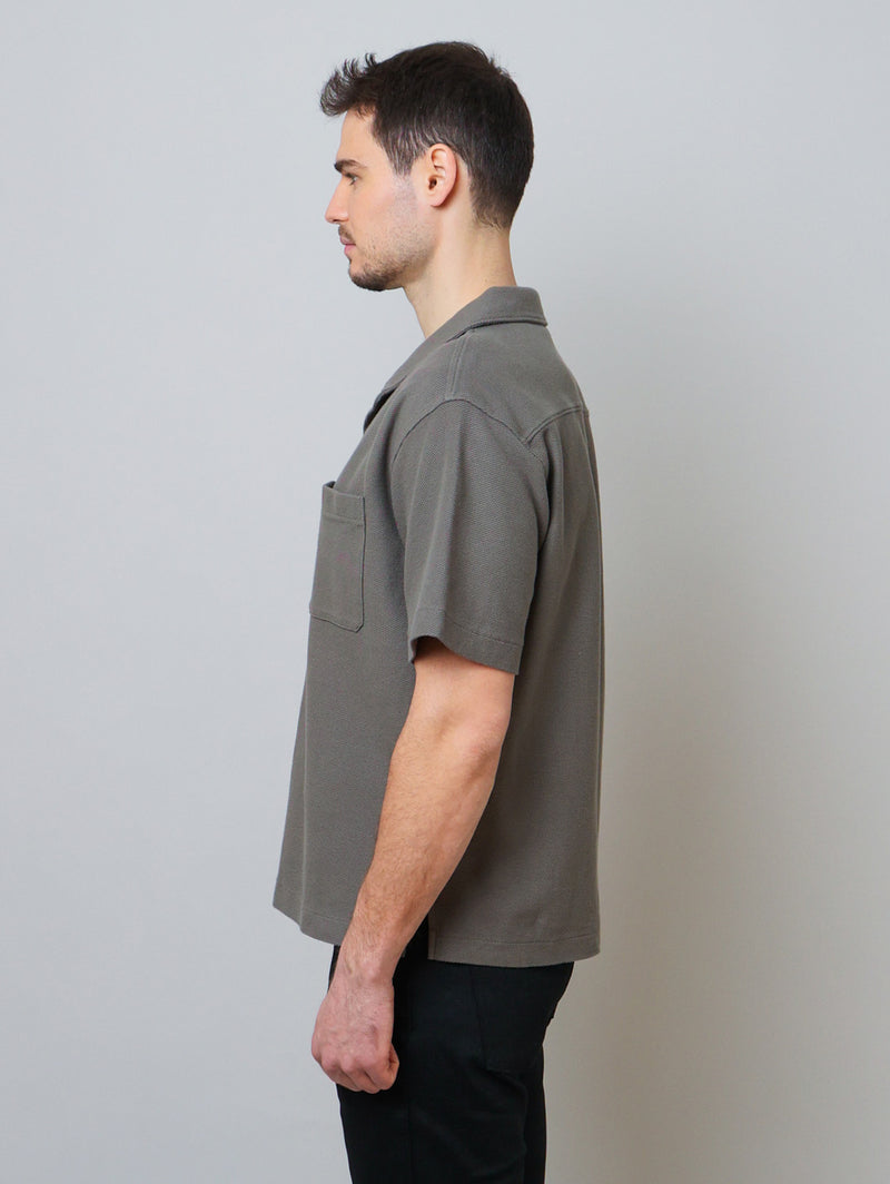 Jacquard Relaxed Shirt - Dark Sage