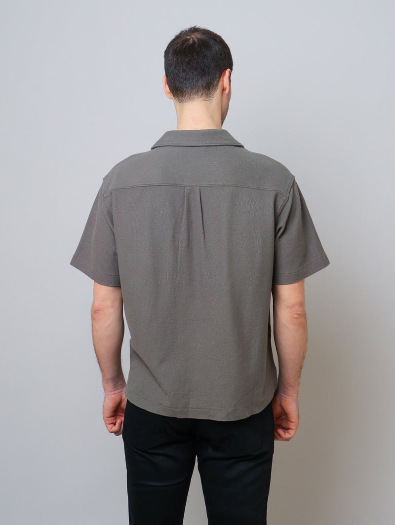 Jacquard Relaxed Shirt - Dark Sage