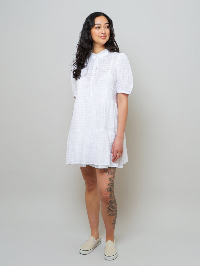 Hilson Textured Gauze Dress - White
