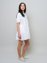 Hilson Textured Gauze Dress - White