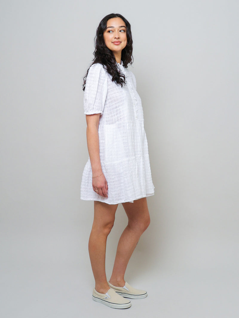 Hilson Textured Gauze Dress - White