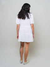 Hilson Textured Gauze Dress - White