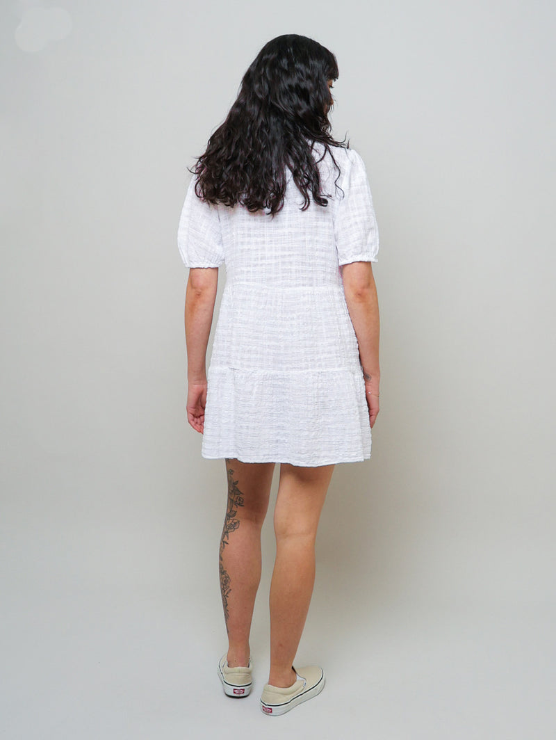 Hilson Textured Gauze Dress - White