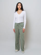 Drew Pointelle Cardigan - White
