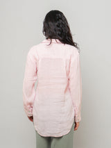 Boyfriend Button Down Linen Shirt - Pastel Pink