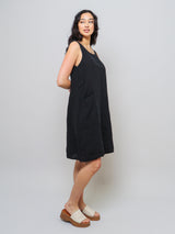 Linen Pocket Dress - Black
