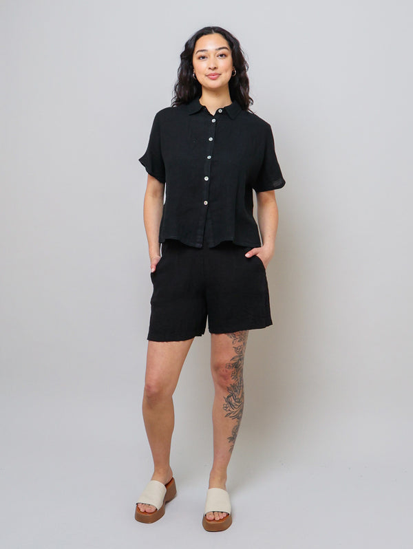 Linen Shorts - Black