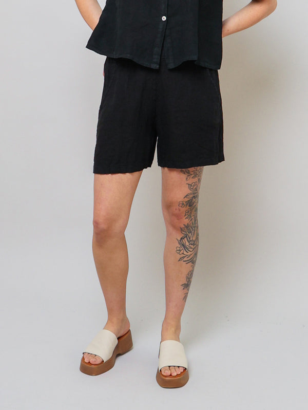 Linen Shorts - Black