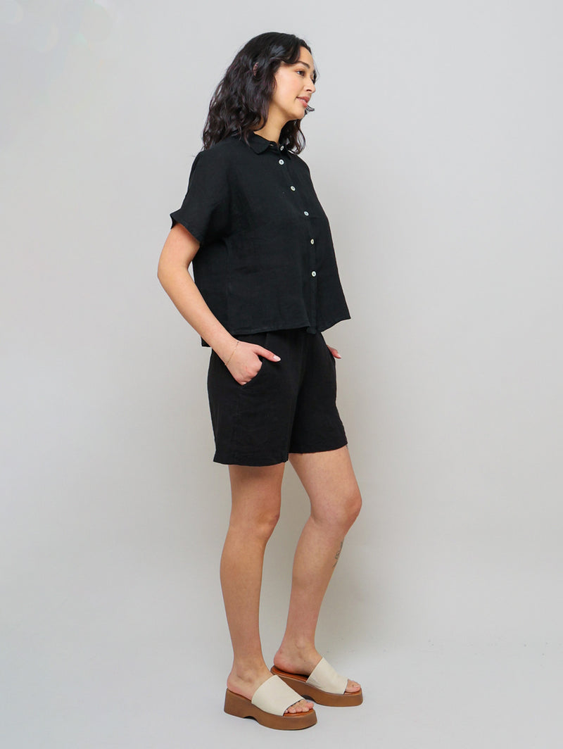 Linen Shorts - Black