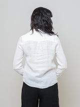Long Sleeve Linen Shirt - White