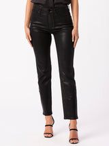 Cindy High Straight Jean - Black Fog Luxe Coated-Paige-Over the Rainbow