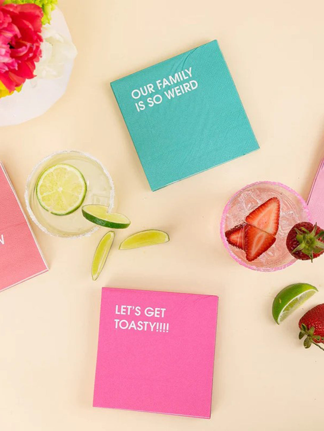 Let's Get Toasty - Cocktail Napkin-CHEZ GAGNE LETTERPRESS-Over the Rainbow