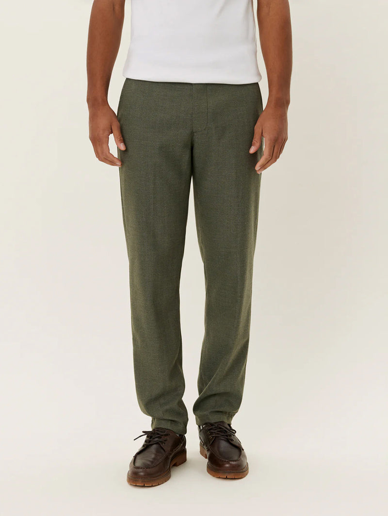 Como Herringbone Suit Pants - Forest Green/Chive Green-LES DEUX-Over the Rainbow