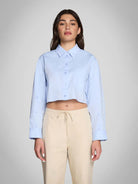 Simply Cropped Shirt - Blue Mist-PURE & SIMPLE-Over the Rainbow