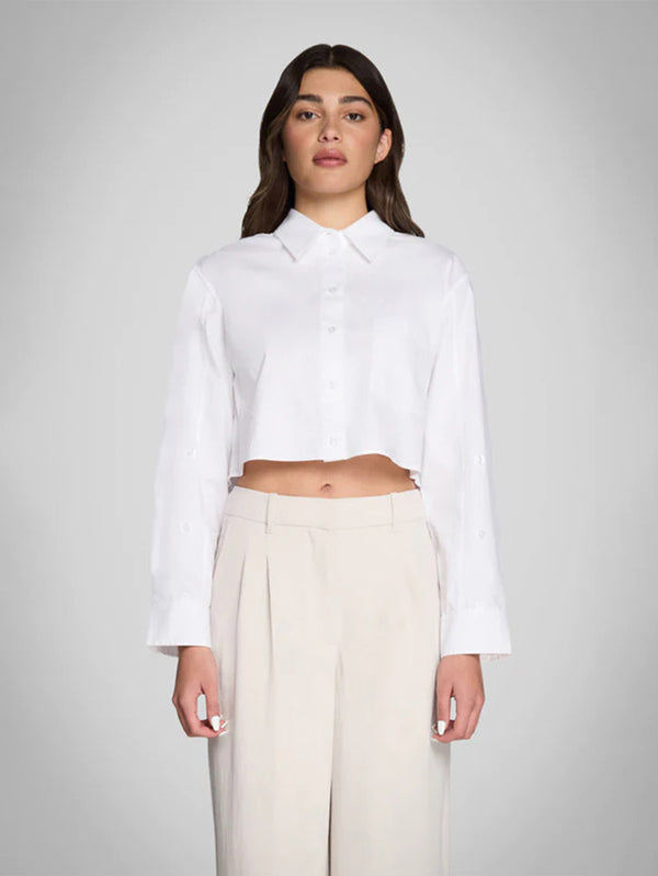 Simply Cropped Shirt - White-PURE & SIMPLE-Over the Rainbow