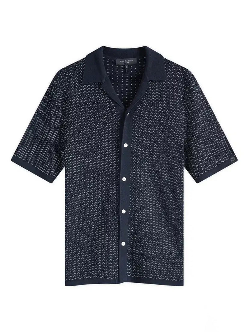 Avery Zig-Zag Knit Shirt - Dark Grey