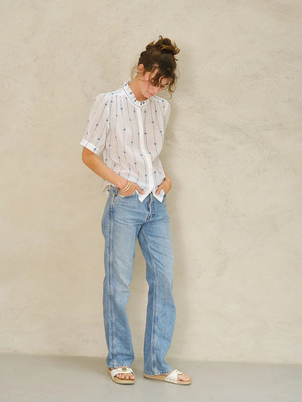 Dacy Emb Shirt - Blue