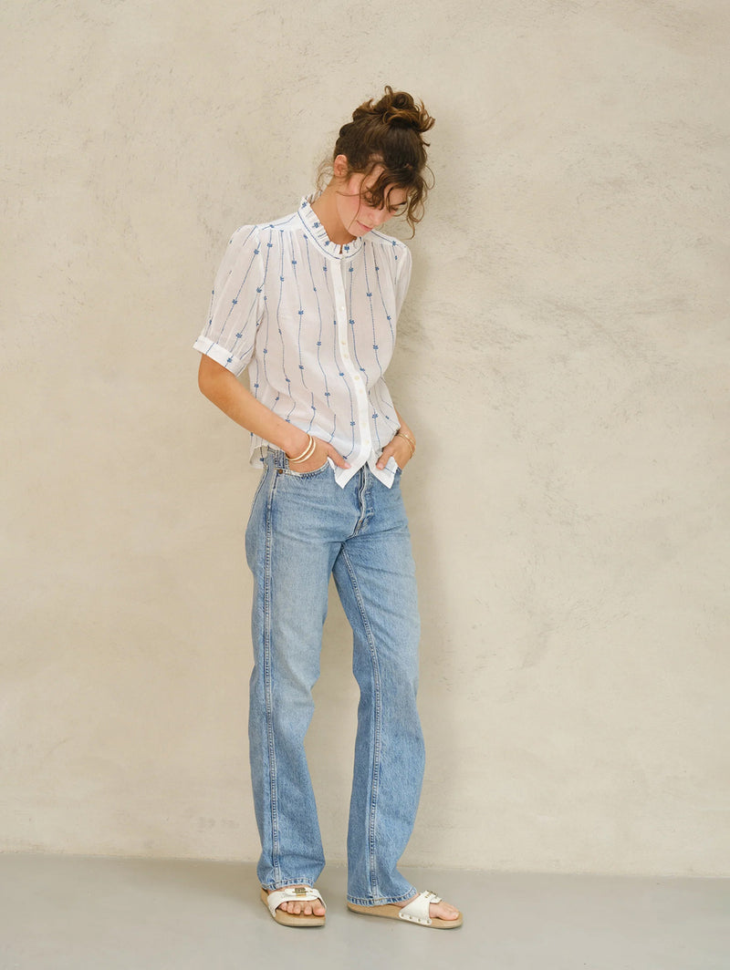 Dacy Emb Shirt - Blue