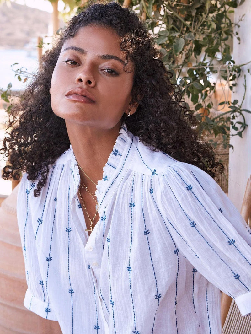 Dacy Emb Shirt - Blue