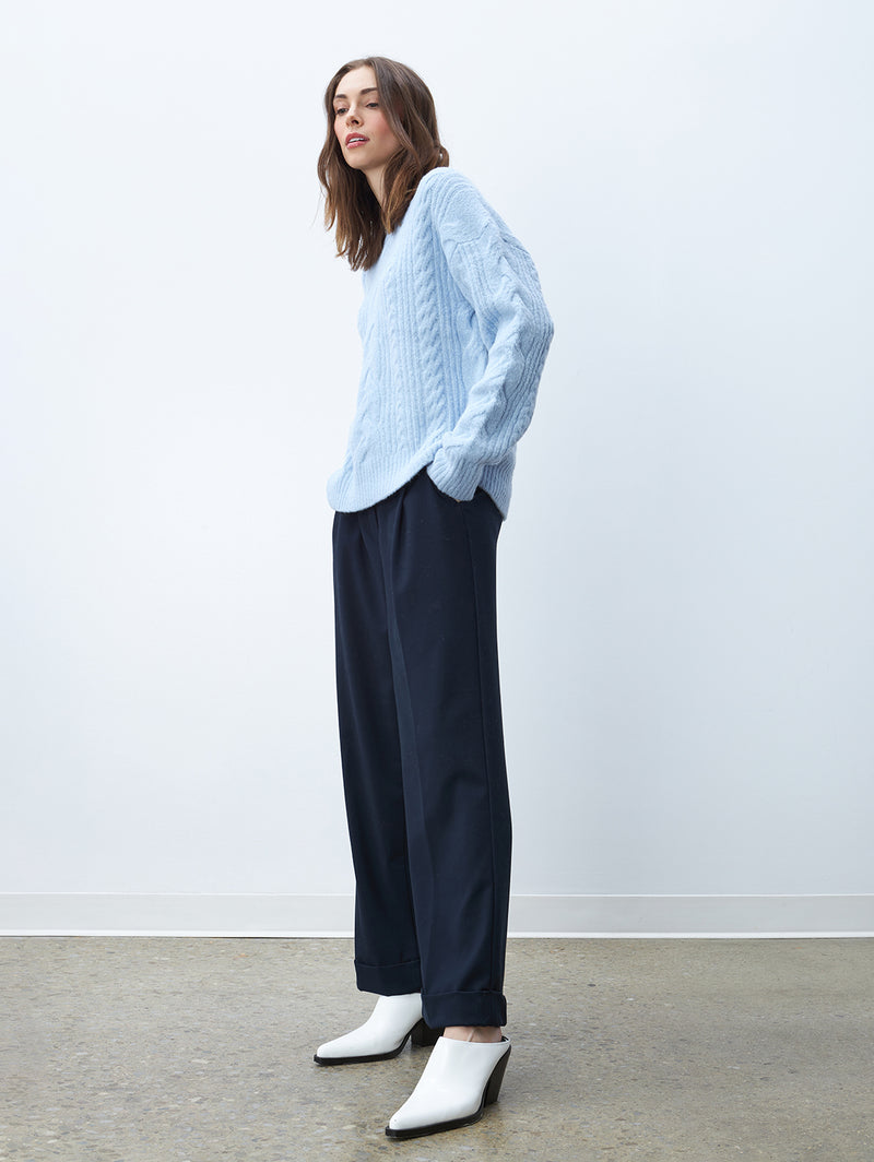 Dora Cable Sweater - Denim-LINE-Over the Rainbow