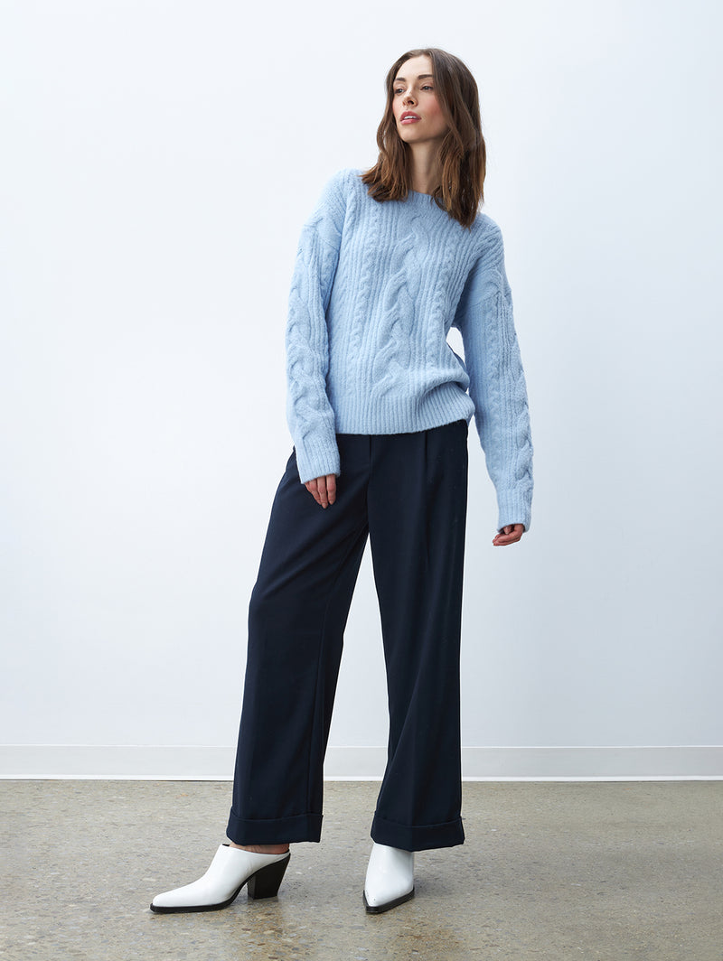 Dora Cable Sweater - Denim-LINE-Over the Rainbow