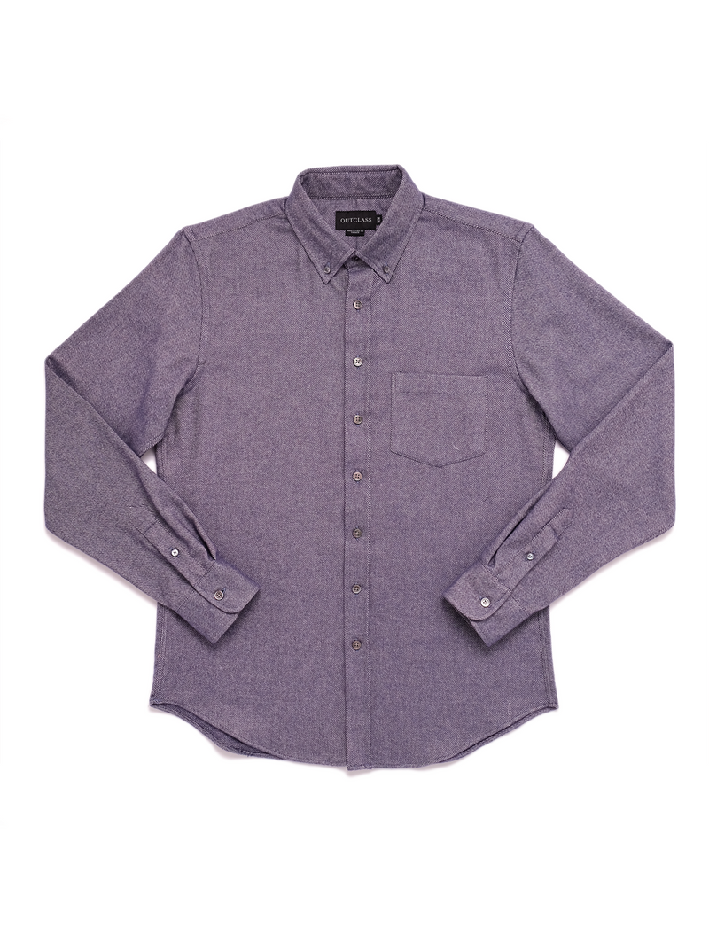 Flannel Shirt - Mauve Twill-OUTCLASS ATTIRE-Over the Rainbow
