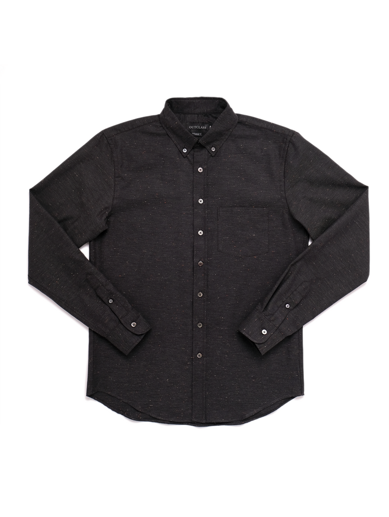 Fleck Shirt - Black-OUTCLASS ATTIRE-Over the Rainbow
