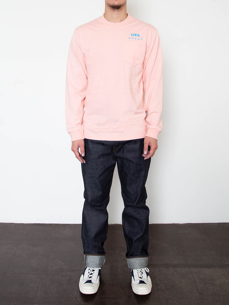 Nippon Long Sleeve Top - Pink-EDWIN JEANS-Over the Rainbow