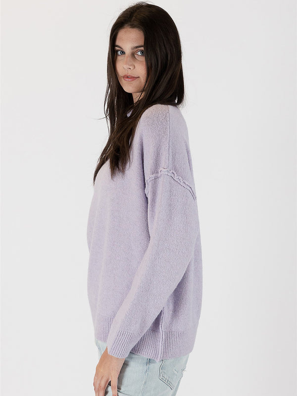 Ella Mock Neck Sweater - Violet-LYLA+LUXE-Over the Rainbow