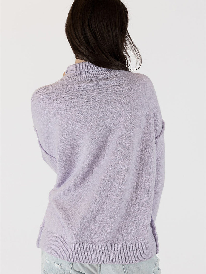 Ella Mock Neck Sweater - Violet-LYLA+LUXE-Over the Rainbow