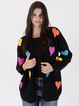 Elska Heart Cardigan - Black-LYLA+LUXE-Over the Rainbow