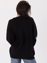 Elska Heart Cardigan - Black-LYLA+LUXE-Over the Rainbow