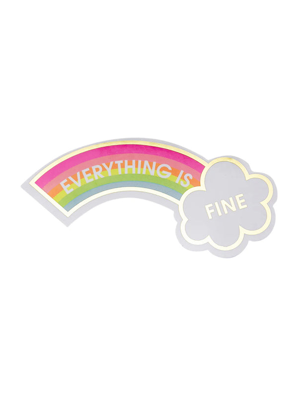 Everything is Fine Vinyl Sticker-CHEZ GAGNE LETTERPRESS-Over the Rainbow