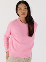 Ezra Crew Sweater - Pink-LYLA+LUXE-Over the Rainbow