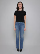 Marie Round Neck Short Sleeve-Velvet-Over the Rainbow