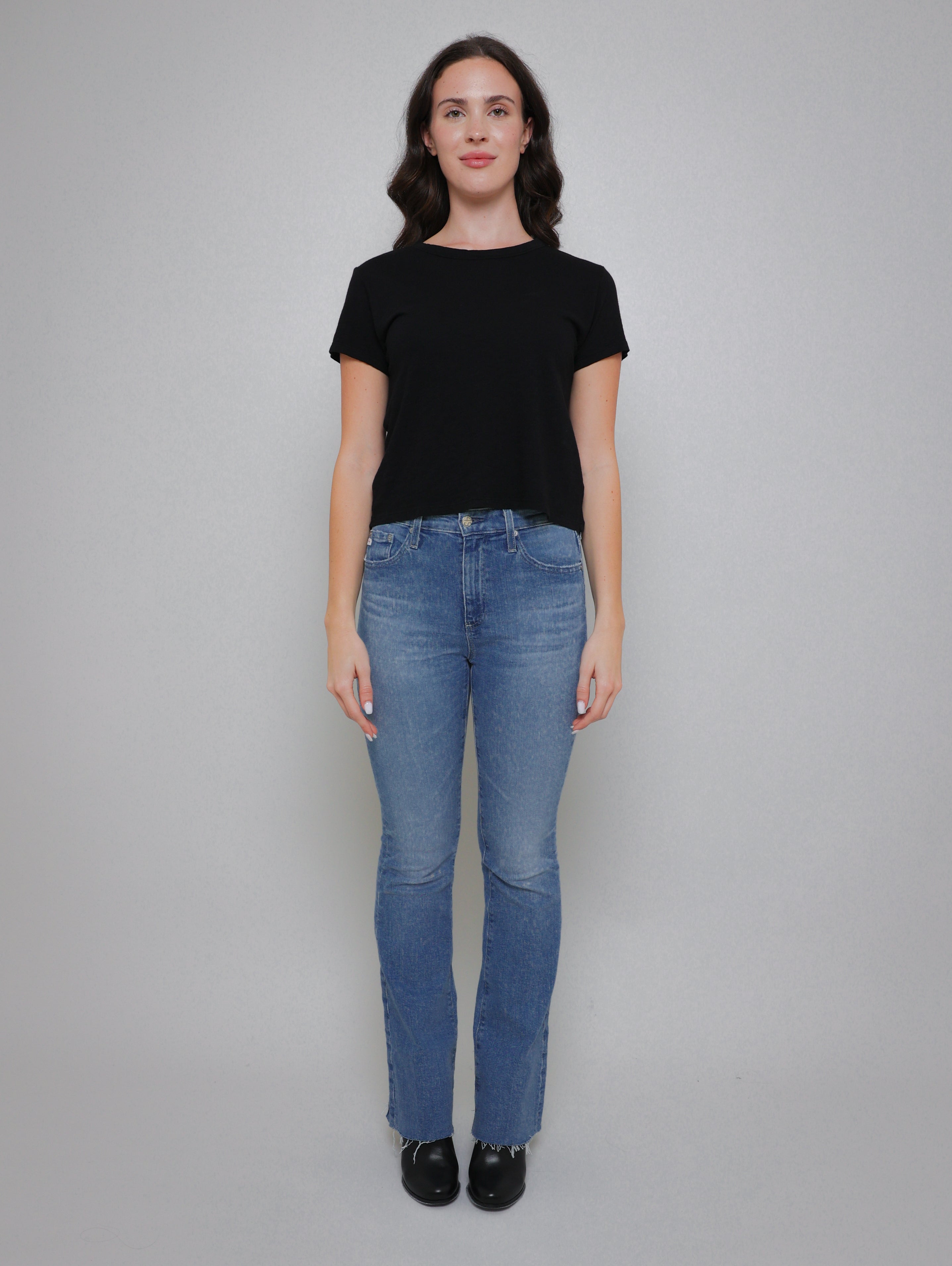 Marie Round Neck Short Sleeve-Velvet-Over the Rainbow