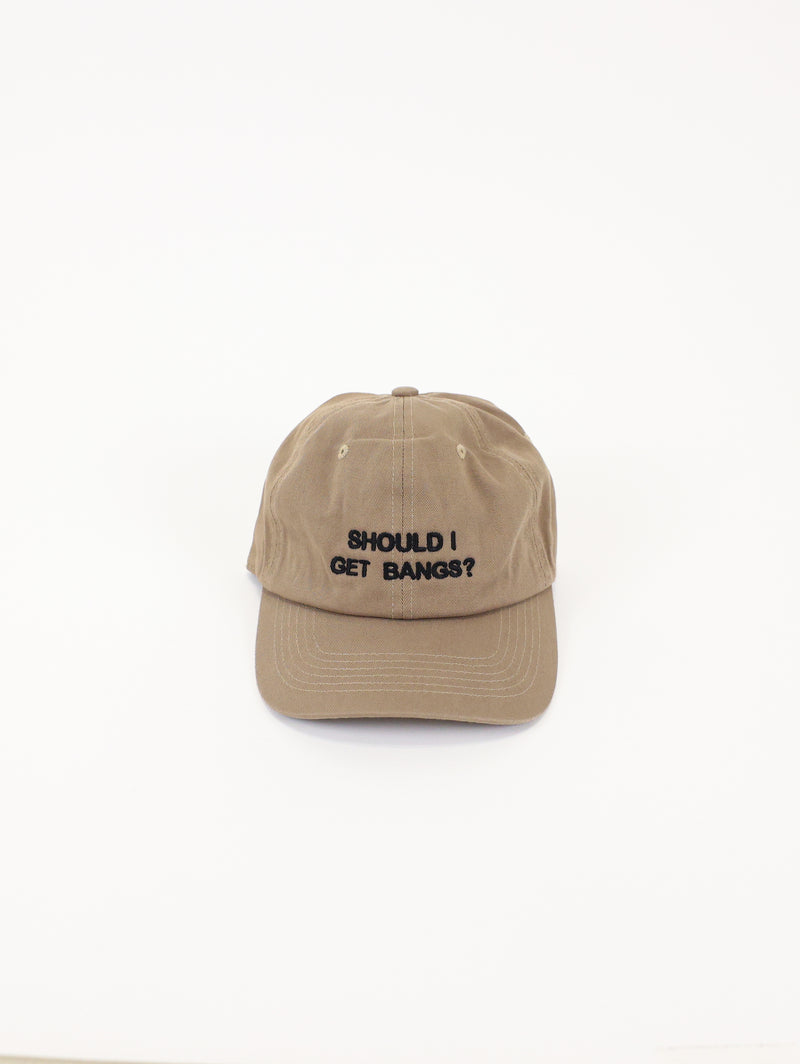 Should I Get Bangs Dad Cap - Khaki/Black-INTENTIONALLY _______-Over the Rainbow